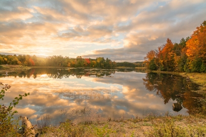 Photo: fall sunrise reflections - Sabin Pond, Traverse City, Michigan